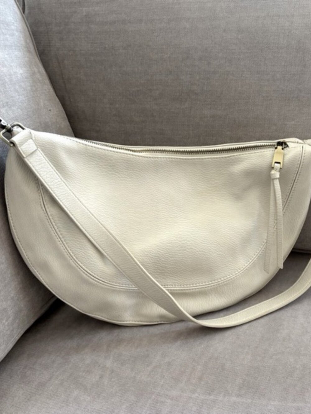 ANTHROPOLOGIE Cream Vegan Leather Shoulder Bag NWOT